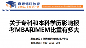 关于专科和本科学历影响报考MBA和MEM比重有多大